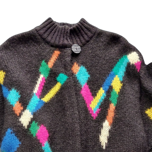 Cervelle Vintage Black and Multicolored Abstract Shapes Sweaters Oversized - Picture 10 of 16